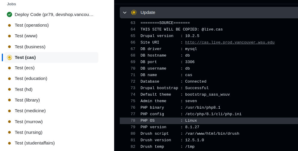 Automated tests running on each site, on a single codebase.